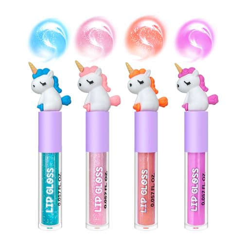 Unicorn Lip Gloss Sticks for Girls - 4 Pack