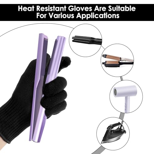 Heat Resistant Gloves for Hair Styling – 4 Pack