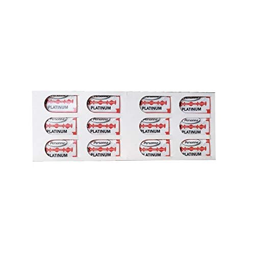 Personna Platinum Red Chrome Double Edge Stainless Steel 100 Blades 20BX