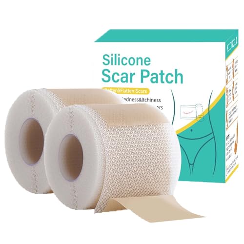 2 Rolls Silicone Scar Sheets Tape 1.6x120in Silicone Tape for Surgical Scars Patches Keloids Acne Burns Removal Sheets Reusable Professional