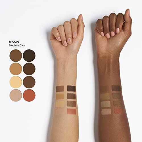 Ruby Kisses Flawless Finish with 3D Contour Cream Makeup Palette ? Lightweight, Multi-Palette, Contouring Foundation, Creamy, Sculpt &Highlighting, Define Cheekbones (Dark Medium)