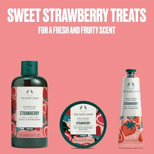 The Body Shop Strawberry Gift Set - 3 Piece Set, Includes Shower Gel, Body Yogurt, Hand Cream, Vegan