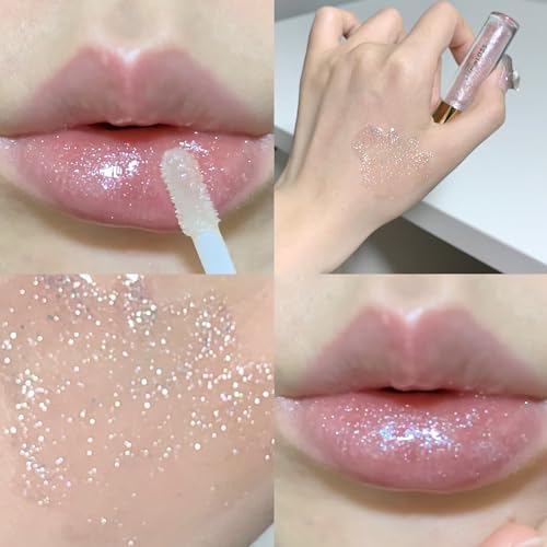 Shimmery Glitter Lip Gloss Set 5 Colors Hydrating Moisturizing