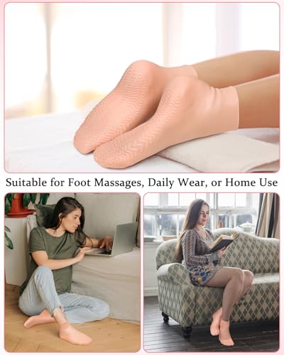 2 Pairs Silicone Moisturizing Socks for Dry Cracked Feet - XL Fit