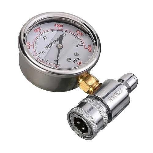 M MINGLE Pressure Washer Gauge Kit - 6000 PSI, 3/8 inch Quick Connect