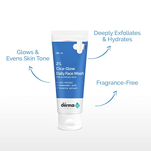 The Derma Co 2% Cica-Glow Daily Face Wash with Licorice Extract for Glowing Skin - 100ml