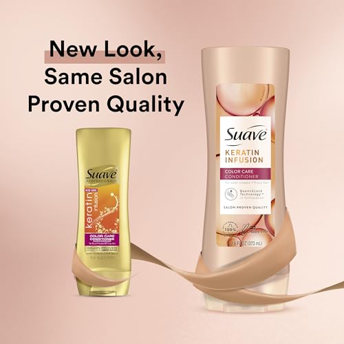 Suave Shampoo and Conditioner Set, Keratin Infusion, Color Care ? Protein Hair Treatment, Detangler and Frizz Control, 12.6 OZ Ea (2 Piece Set)