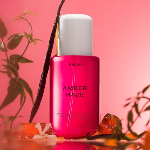 PHLUR Amber Haze Body Mist - Long-Lasting Vanilla & Amber Fragrance, 8 Fl Oz