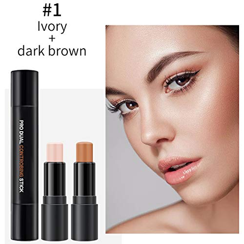 ONLYOILY Double-End Contour Highlighter Stick, Face Contour Makeup Contouring Sticks Cream Concealer (1)