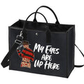 WZMPA Horror Movie Cosmetic Makeup Bag - Inspired Gift 'My Eyes Are Up Here' Zipper Pouch Bag For Movie Fans (Eyes Up Here BG)