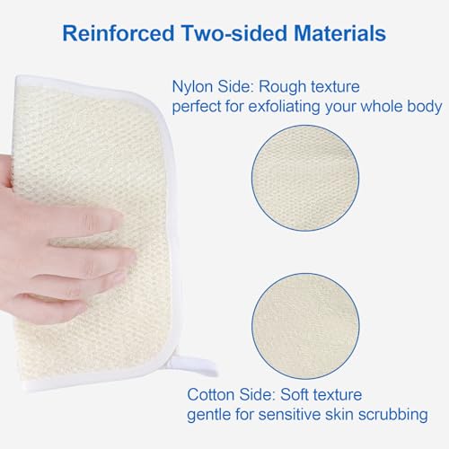 Exfoliating Washcloth 3-Pack, Dual-Sided Body & Face Scrubber