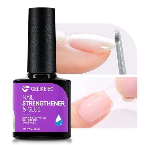 Gelike EC 6-in-1 Clear Nail Glue & Strengthener for Repair & Artificial Nails