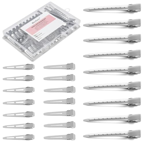 Metal Hair Clips For Women Styling 60-Piece Set | Silver Duckbill Clips with Storage Box | 3 Sizes (3.5"/1.81"/1.77") for Hair Styling, Roller Setting, Salon Use & DIY Crafts