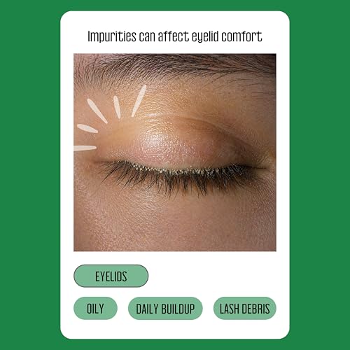 PURELID 100 Pack Tea Tree Eyelid Wipes - Gentle Eye Cleanser with Hyaluronic Acid & Chamomile for Dry Eyes & Allergies