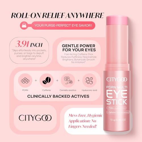 CITYGOO PDRN Volume Balm Stick - Caffeine Eye Cream for Dark Circles & Puffiness