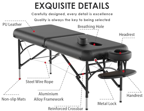 CLORIS 84" Professional Massage Table Portable Folding Adjustable