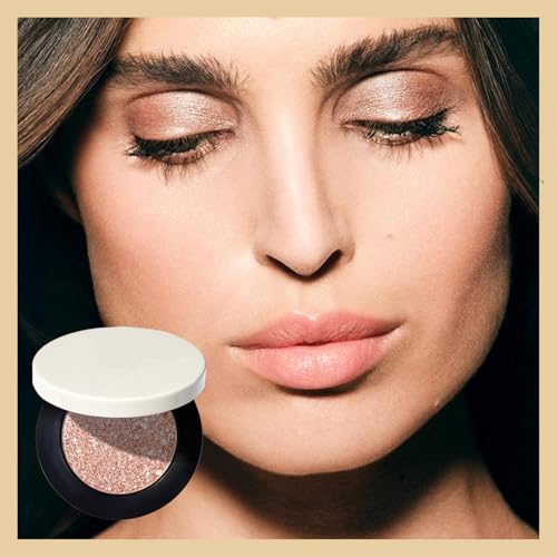 Metallic Eyeshadow with Brush - Long-Wear Shimmer Makeup