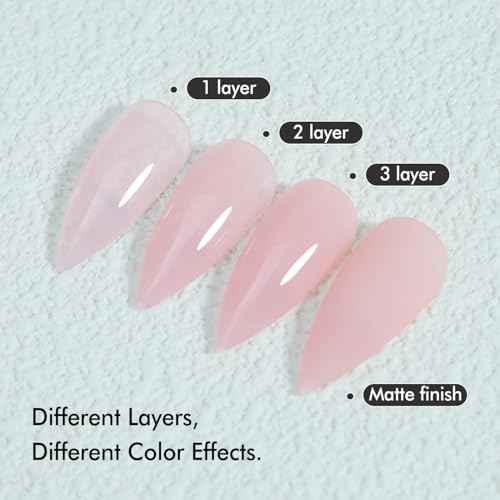 FZANEST Milky Pink Gel Nail Polish 15ml Sheer Pale Light Pink Jelly Neutral Color Gel Polish Nail Concealer Base Color Soak Off Uv LED Nail Lamp French Nail Art Gifts for Women #303