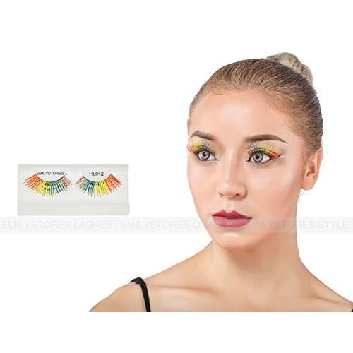 EMILYSTORES Pride Rainbow Wing Costume Eye Lashes For Halloween, Dramatic Eyelashes, Party Show, Cosplay, 1 Pair