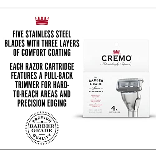 Cremo Razor Refills and Palo Santo Body Wash Bundle (4 Pack)