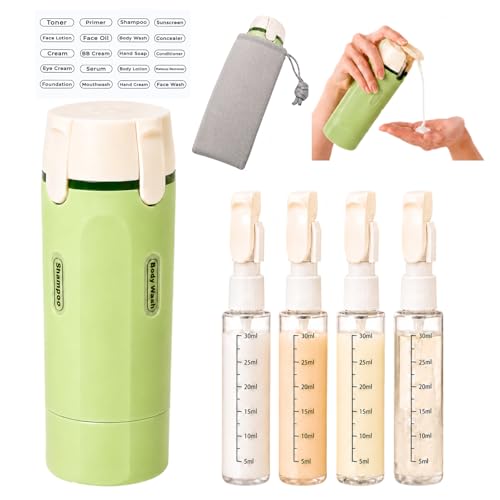 4-in-1 Travel Bottle Set with Storage Bag, 30ml Leak-Proof Refillable Containers