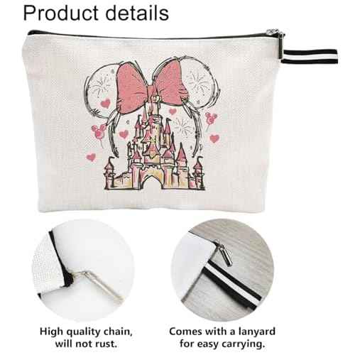 Charming Mini & Castle-Inspired Portable Cosmetic Bag - Travel-Ready Elegance Mini Themend Makeup Bag for Women Cartoon Portable Cosmetic bag Toiletry Pouch for Women Teen Girls