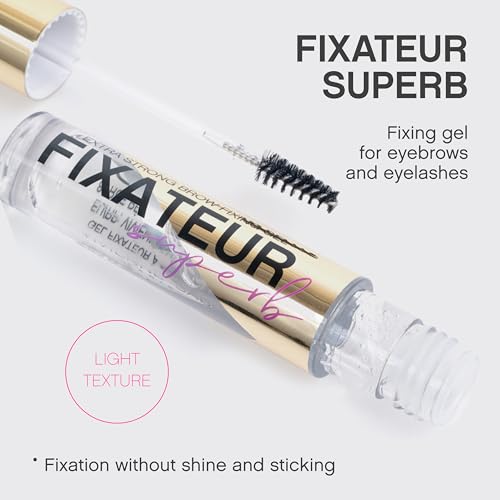 Vivienne Sab? Brow Gel Fixateur Superb ? Clear Formula for All-Day Hold, Smudge-Resistant Laminated Look, Precision Styling Brush, Lightweight Texture, 0.2 fl oz