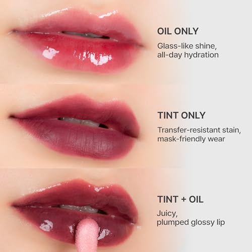 Epielle Herg Dual Lip Tint & Oil Pinot Noir & Bubble Berry, Double-Ended 2-in-1 Korean Lip Tint & Lip Plumper, Long-Lasting, Stocking Stuffers