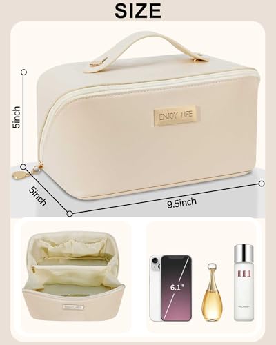 Travel Makeup Bag Waterproof PU Leather Large Capacity
