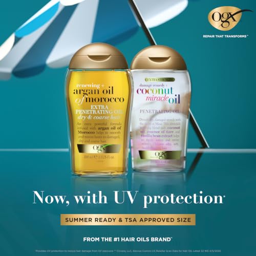 OGX Renewing Argan Oil Hair Serum Treatment, 3.3 Fl Oz