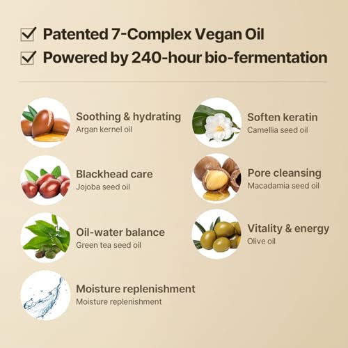 COSNORI 7-Oil Cleansing Oil – Korean Vegan Makeup Remover, 6.7oz