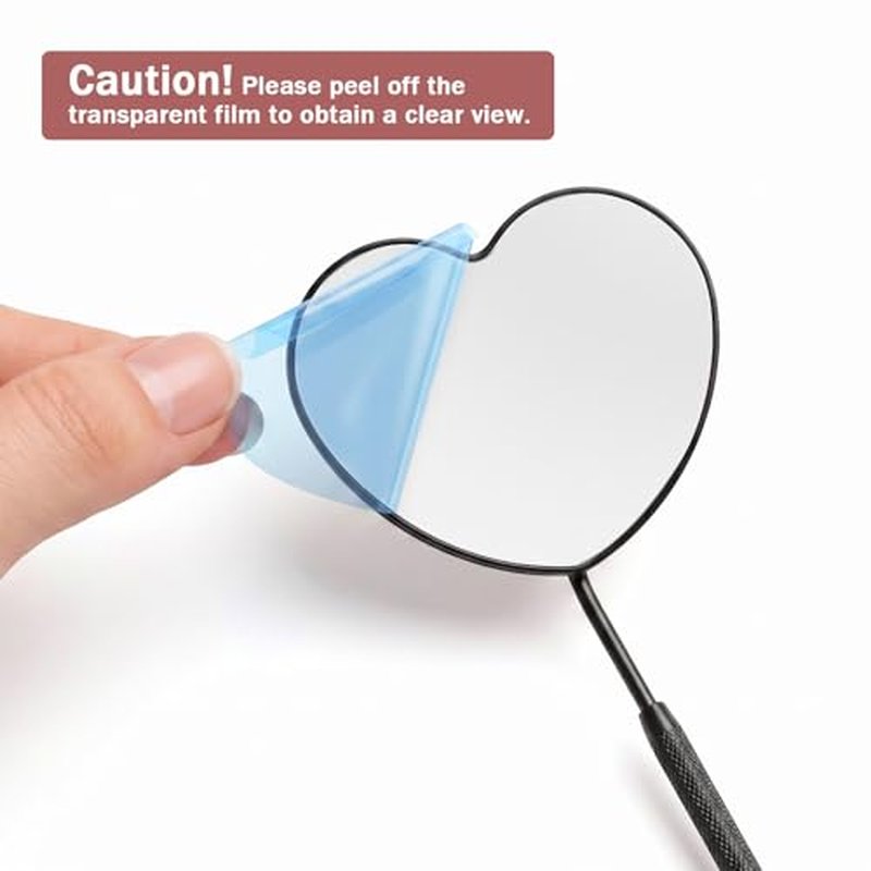 2Pcs Heart Shaped Lash Mirror - Stainless Steel Eyelash Extension Tool