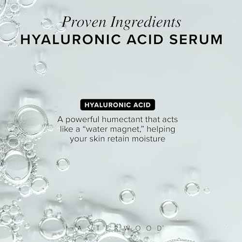 Asterwood Hyaluronic Acid Serum for Face - Plumping, Anti-Aging, Hydrating - Fragrance-Free - 1 Fl Oz