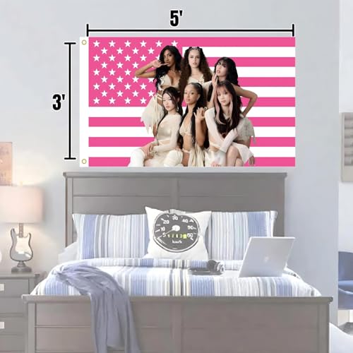 Pink American Flag Tapestry 3x5 FT with Brass Grommets
