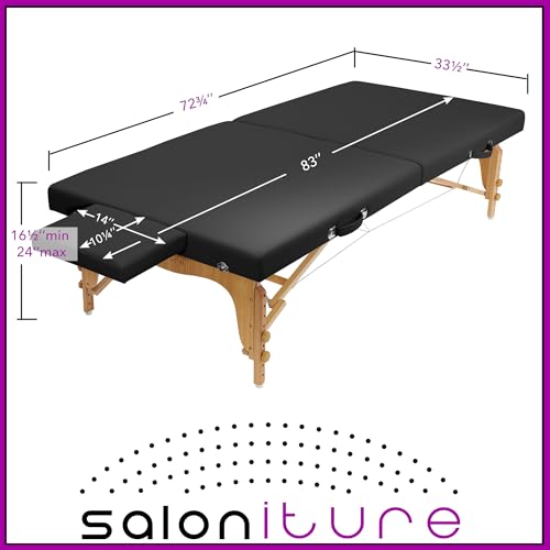 Saloniture Portable Massage Table 450 lbs - Folding Therapy Bed