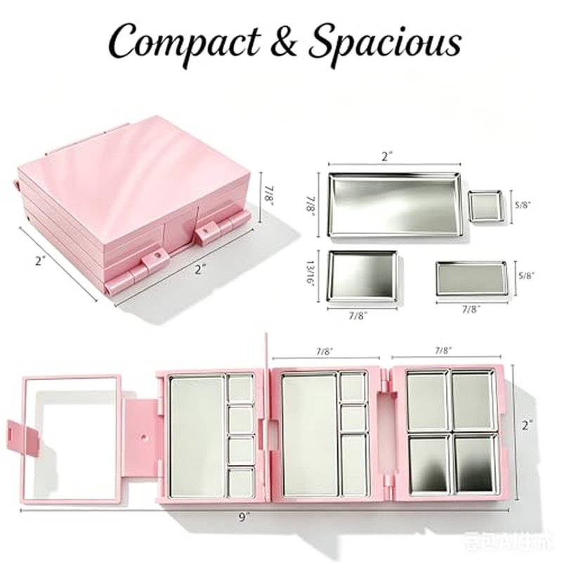 Empty Magnetic Makeup Palette Pink - 13 Pans & Tools