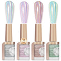 Iridescent Holographic Nail Polish 12ML*4Colors Silver Pink Red Green Nail Polish Fast Drying