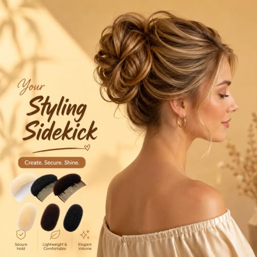 6PCS Hair Bump Volumizing Inserts Set for Updo & Hairstyles | Easy Hair Padding
