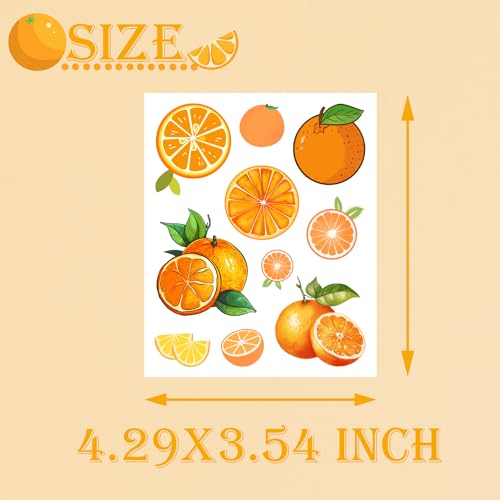 300 Little Orange Cutie Themed Tattoos Temporary Stickers Tangerine Theme Clementine Fruit Baby Shower Orange Clementine Birthday Party Decorations Supplies(30 Sheets)