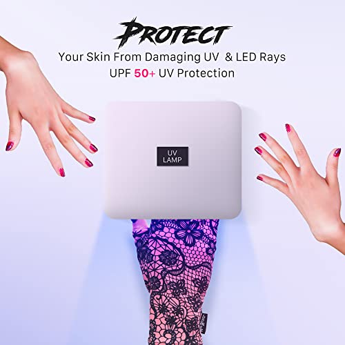 ManiGlovz UPF 50+ UV Gel Manicure Fingerless Gloves - Cotton Candy