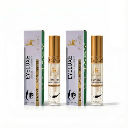 Eyeluxe Lash & Brow Serum (Pack of 2) - 100% Water-Based & Oil-Free (No Milia Risk), Hormone-Free Formula for Sensitive Eyes - Advanced Peptide Complex (2 x 5ml)