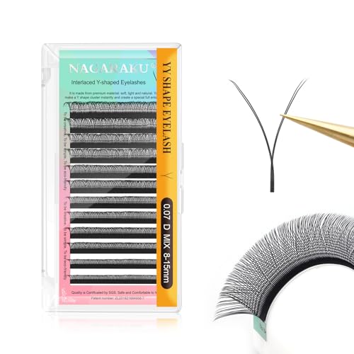 NAGARAKU YY Lash Extensions 0.07 D Curl 8-15mm Mix 4D Premade Fans