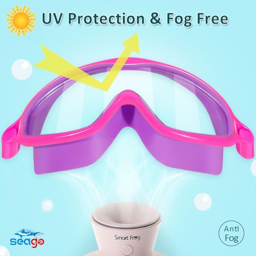 Kids Goggles for Swimming 2 Pack No Leaking Anti-Fog Outer Eye Fit with Wide View UV Protection Crystal Clear Watertight Swim Goggles with nose cover Suitable for Children Youth Boys Girls Age 3 to 15