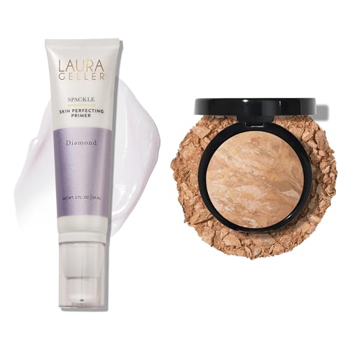 LAURA GELLER NEW YORK Spackle Mist Boost Makeup Setting Spray with Blue Light Protection + Airbrush Kabuki Brush