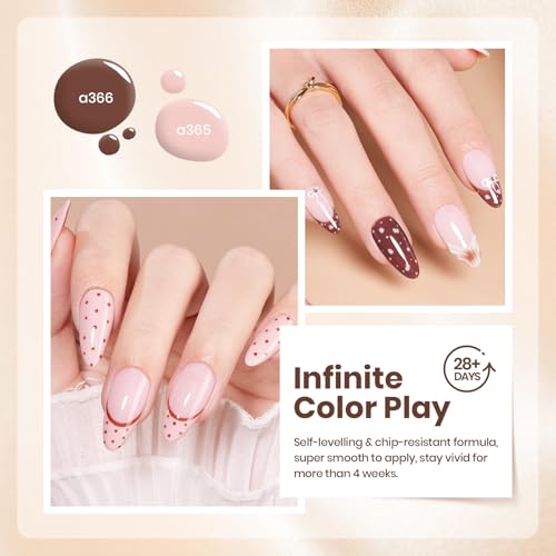 Beetles Nude Gel Polish Set Skin Tones Collection 6 Colors - Mauve Variation