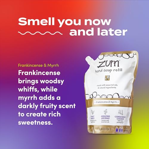 Zum Indigo Wild Hand Soap ? Natural Liquid Soap ? Frankincense & Myrrh Scent ? Ideal for Bathroom & Kitchen ? 32 oz
