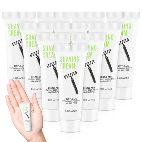 50 Shaving Cream Bulk Travel 10ml/0.35fl oz,Disposable Shaving Cream in Bulk Travel Shave Cream for Hotel Homeless,White Tea
