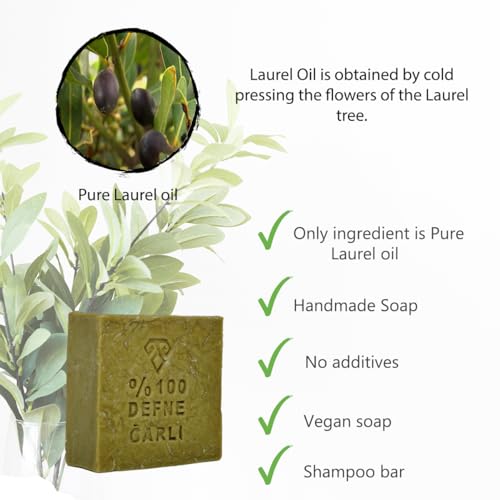 Anatolia Soap Antioch Collection Laurel Oil Shampoo Bar 5 oz ? Handmade Soap, Olive Oil Based Solid Shampoo for Dry Hair, Traditional Castile Bar for Women & Men