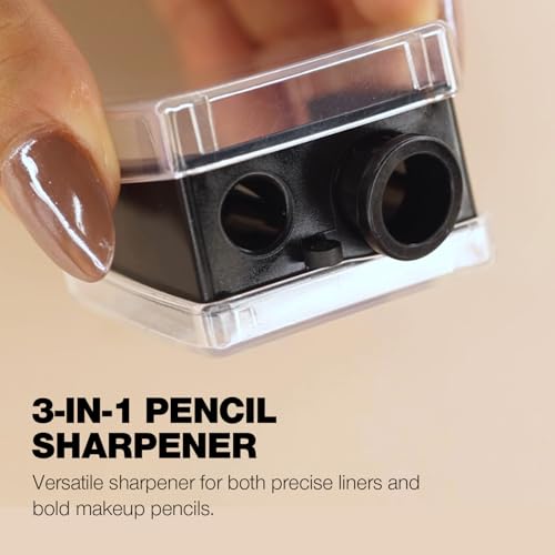 Palladio Double Barrel 3-in-1 Cosmetic Pencil Sharpener with Cover