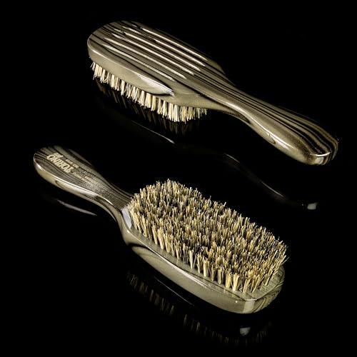 Torino Pro Wave Brush #8719-7 Row Medium bristles -100% Pure Boar Bristles - Great Workhorse for laying down your 360 Waves
